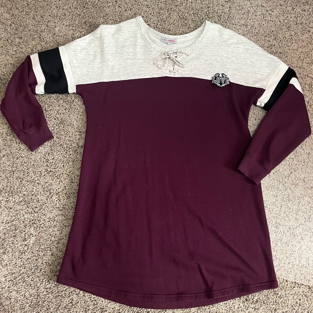 Women’s Two-Tone Long Sleeve sweatshirt dress